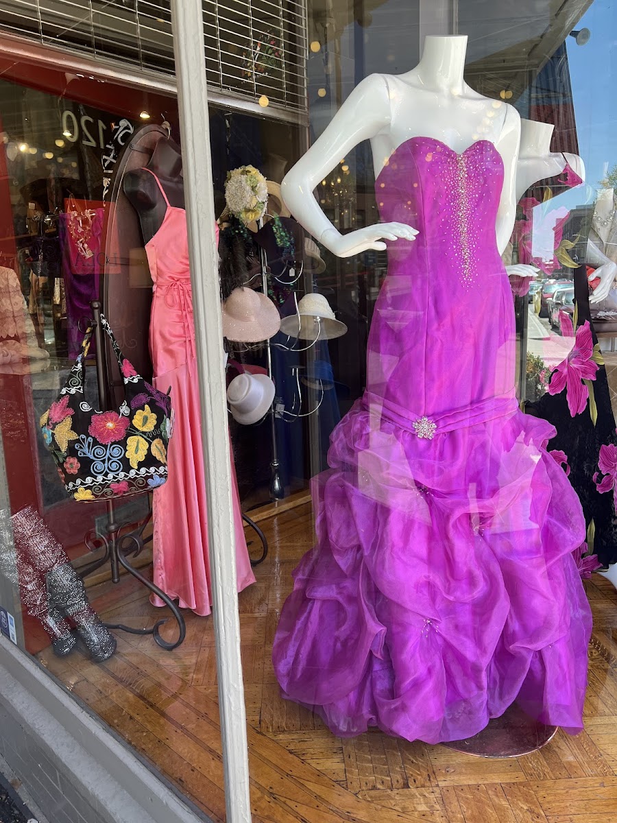 Purple prom dress in LOLA window